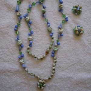 1940s Original Costume Jewelry Necklace & Earrings